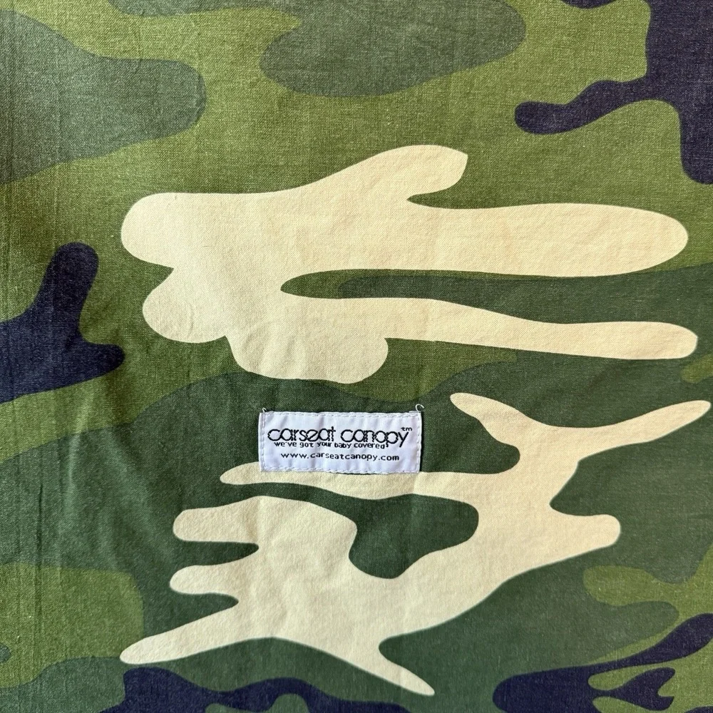 Carseat Canopy Baby Car Seat Cover Camo And Green‎ Minky